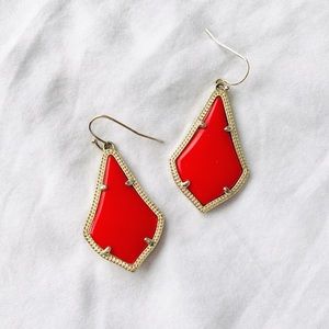 Kendra Scott Gold Drop Earrings in Red